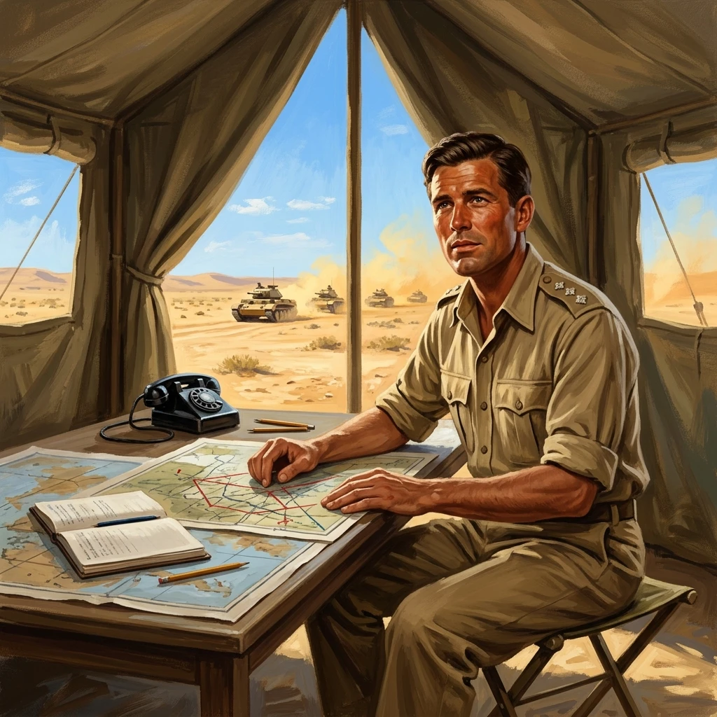 Captain in the desert (North Africa)
